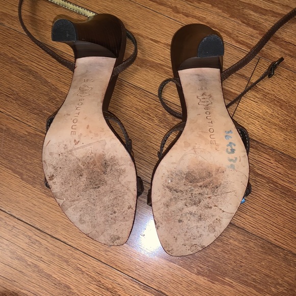 Brown Beaded Strap Sandal Heels - Picture 5 of 7